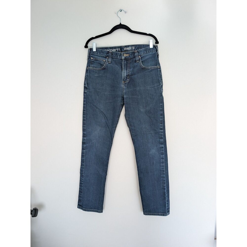 Carhartt Men's Rugged Flex Straight Slim Tapered Fit Blue Jeans Sz 30x32